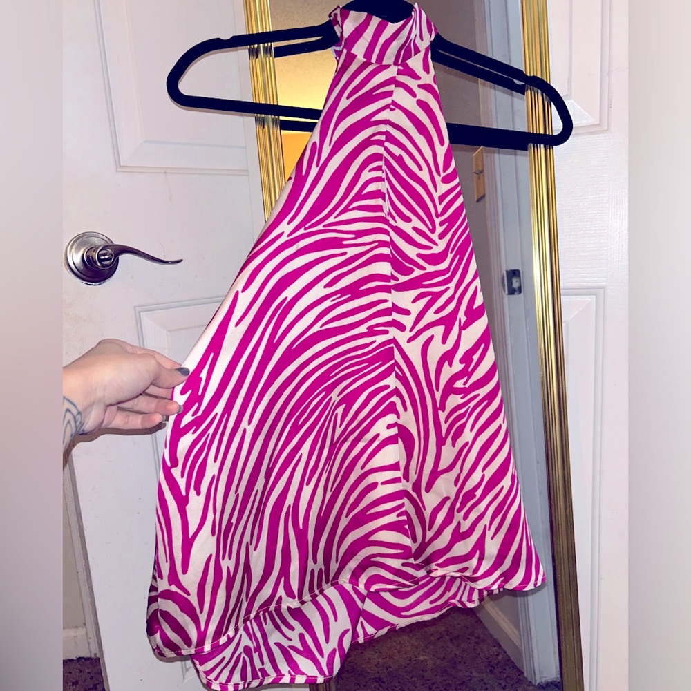 Pink Zebra Halter Top